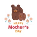 Mother`s day card with bears